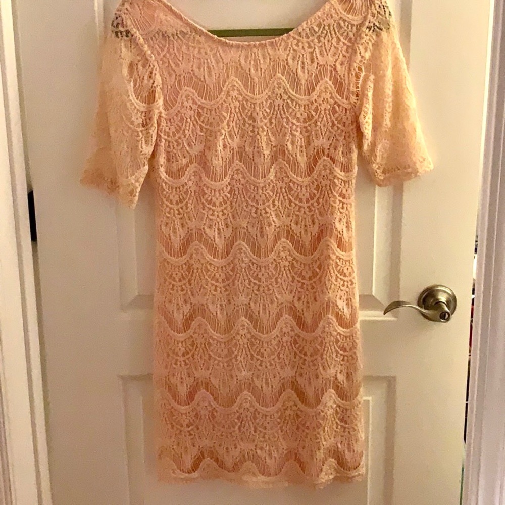 Pink Lace Cocktail Dress